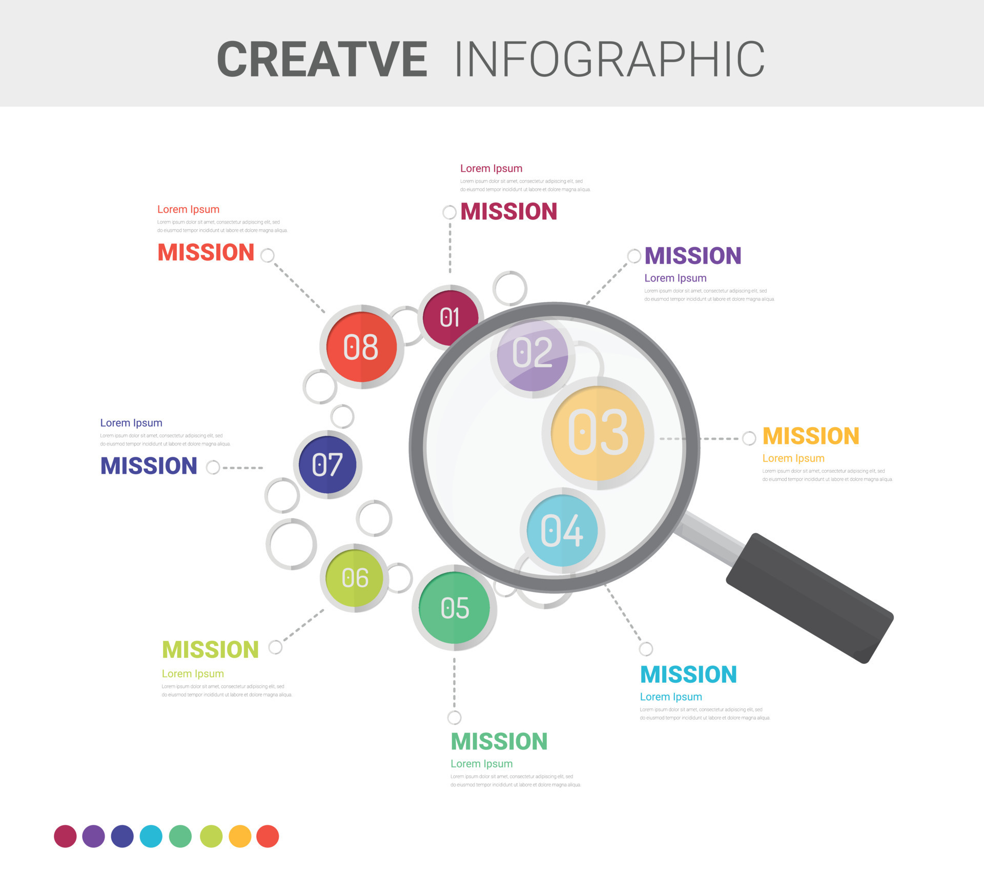 Magnifying Glass infographic for Global Business And Financial, element