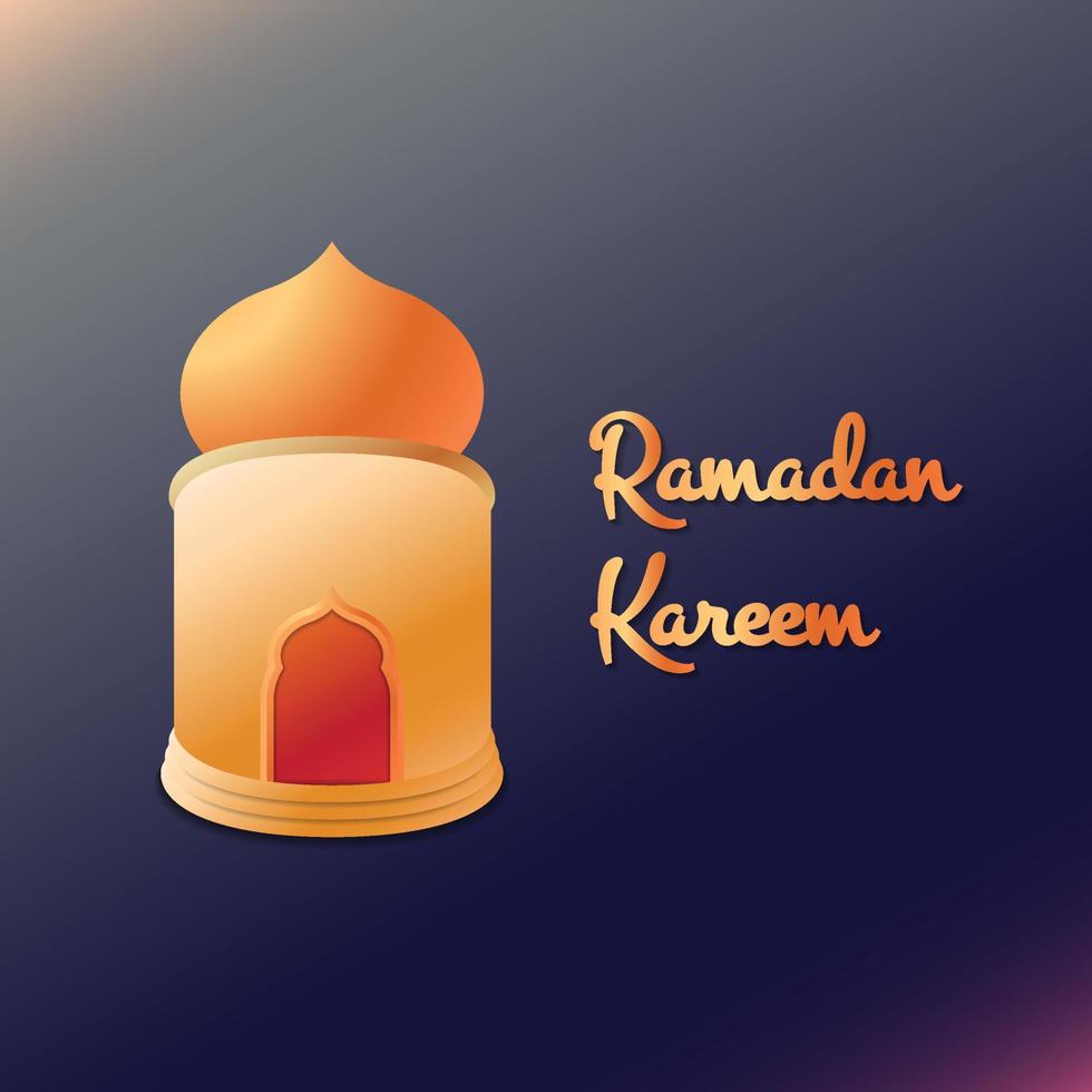 Ramadán Kareem, 3d mezquita, frio fondo, Ramadán tarjeta vector