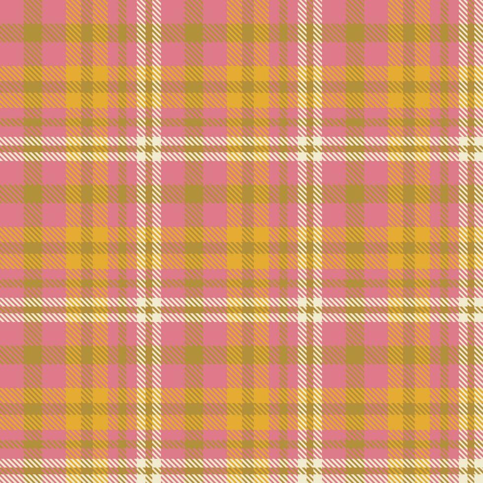 Tartan Pattern Fashion Design Texture Is Woven in a Simple Twill, Two Over Two Under the Warp, Advancing One Thread at Each Pass. vector