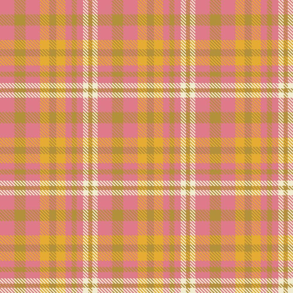 Tartan Pattern Fashion Design Texture Is Woven in a Simple Twill, Two Over Two Under the Warp, Advancing One Thread at Each Pass. vector