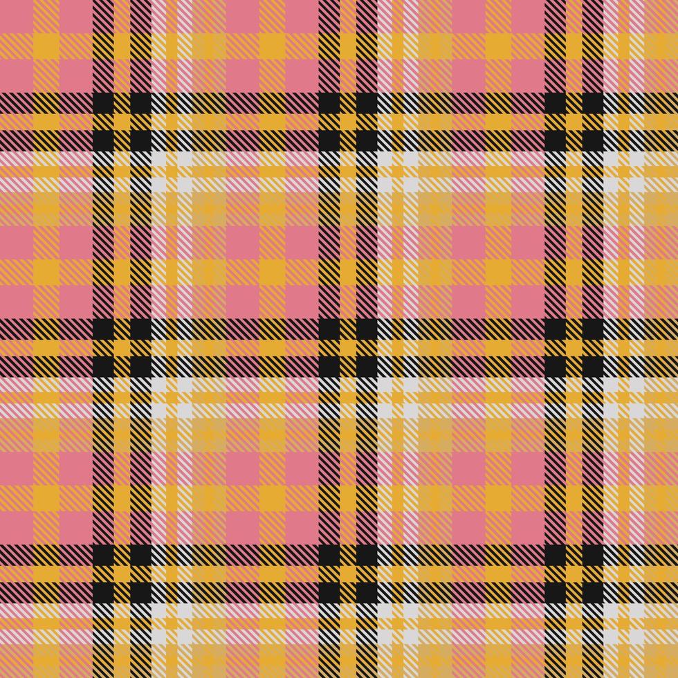 Plaid Tartan Pattern Seamless Textile Is Woven in a Simple Twill, Two Over Two Under the Warp, Advancing One Thread at Each Pass. vector