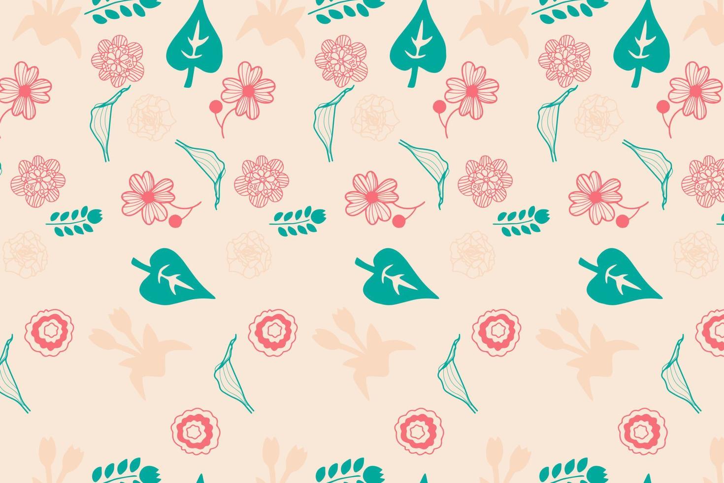 Background seamless Beautiful floral pattern in spring for Wedding, anniversary, birthday and party. Design for banner, poster, card, invitation and scrapbook vector
