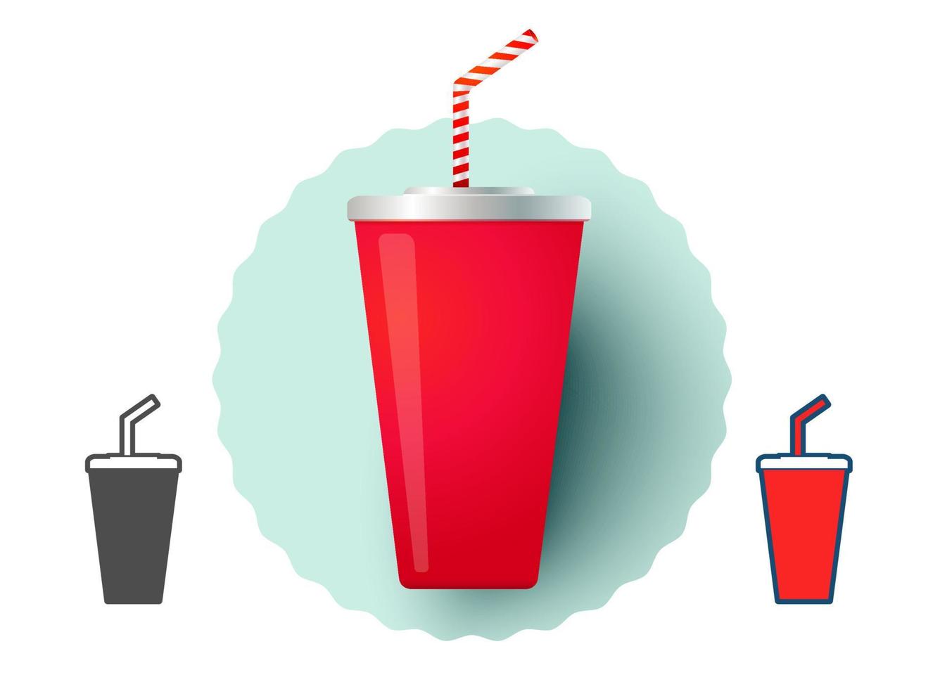 Cold drink from fast food. vector