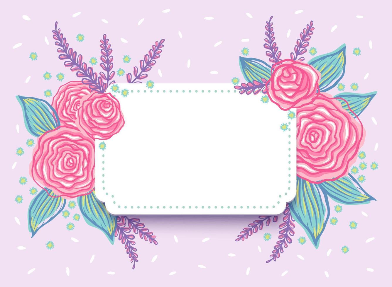 Boda invitación con rosas. vector