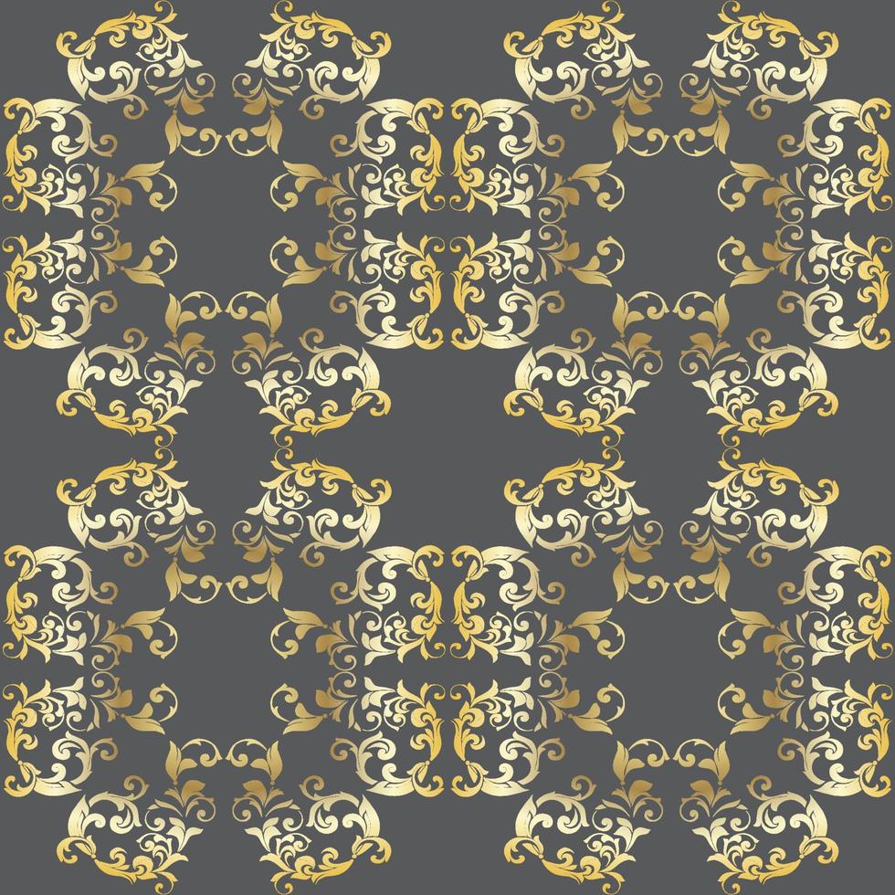 Vector damask vintage baroque scroll ornament swirl. Victorian monogram heraldic shield swirl. Retro floral leaf pattern border foliage antique acanthus calligraphy engraved tattoo. seamless pattern