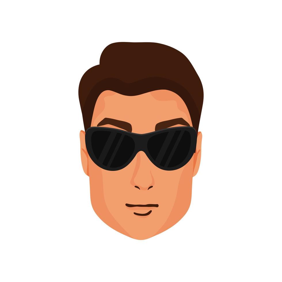 Handsome man's face in sunglasses vector