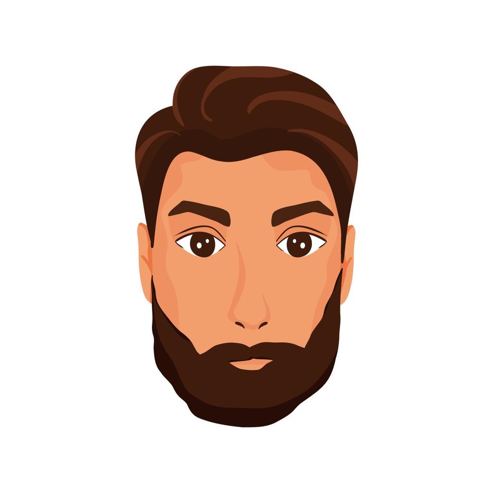 del hombre cara con barba ilustración vector