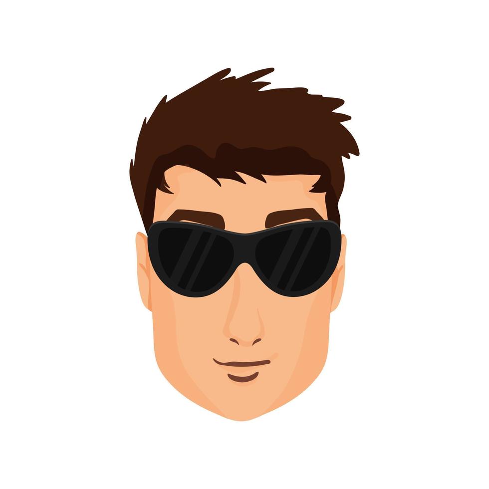 Handsome man's face in sunglasses 21792112 Vector Art at Vecteezy