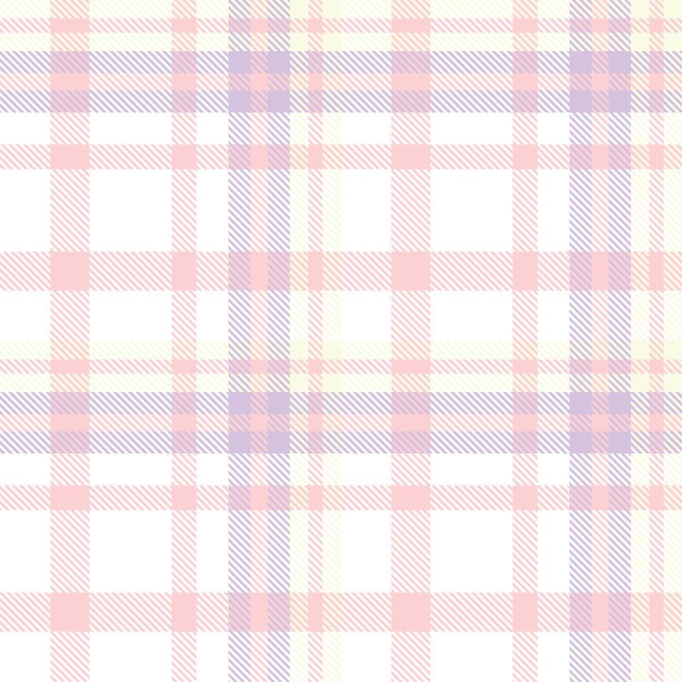 Pastel Tartan Pattern Design Textile Is Made With Alternating Bands of Coloured  Pre Dyed  Threads Woven as Both Warp and Weft at Right Angles to Each Other. vector