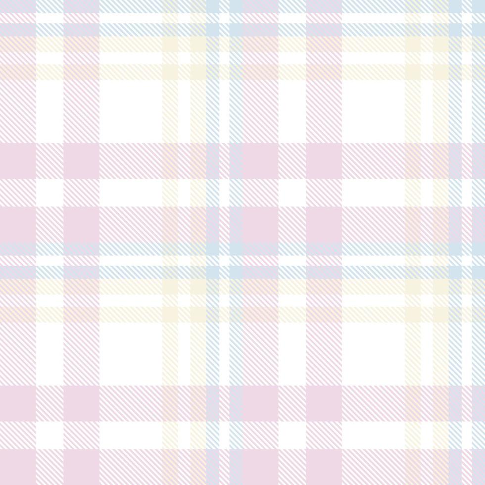 Pastel Tartan Pattern Fabric Design Texture Is Made With Alternating Bands of Coloured  Pre Dyed  Threads Woven as Both Warp and Weft at Right Angles to Each Other. vector