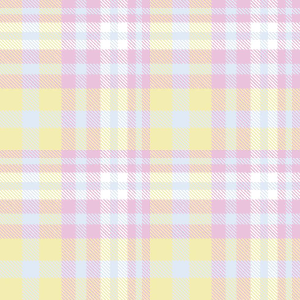 Pastel Plaid Pattern Design Textile Is Woven in a Simple Twill, Two Over Two Under the Warp, Advancing One Thread at Each Pass. vector