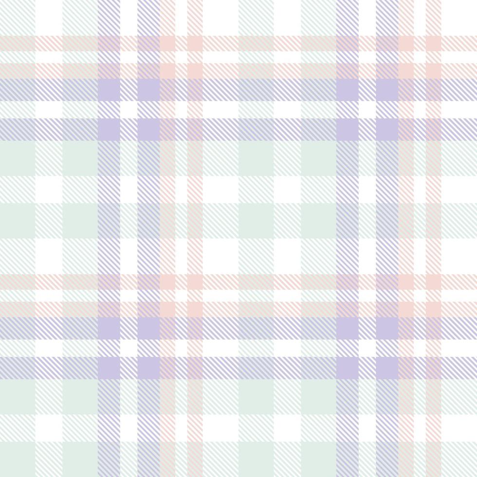 Pastel Plaid Pattern Fabric Design Texture Is Woven in a Simple Twill, Two Over Two Under the Warp, Advancing One Thread at Each Pass. vector