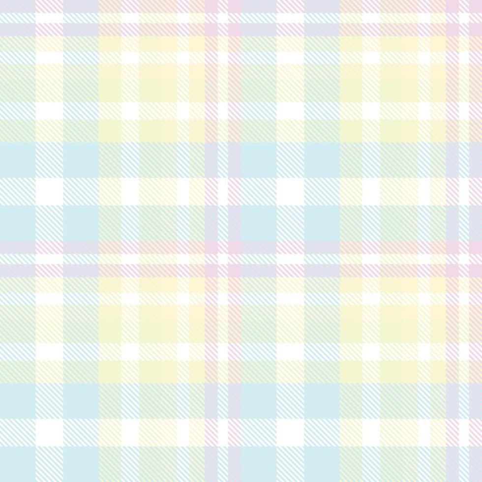 Pastel Plaid Pattern Fabric Vector Design the Resulting Blocks of Colour Repeat Vertically and Horizontally in a Distinctive Pattern of Squares and Lines Known as a Sett. Tartan Is Plaid