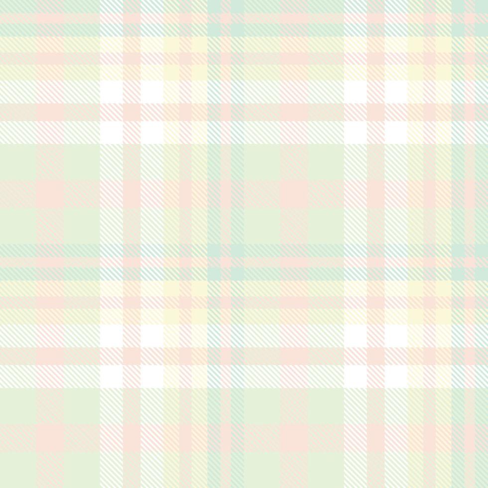 Pastel Tartan Plaid Pattern Design Textile Is Woven in a Simple Twill, Two Over Two Under the Warp, Advancing One Thread at Each Pass. vector