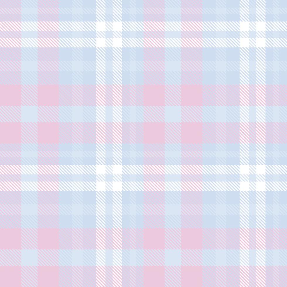 Pastel Tartan Plaid Pattern Design Texture Is Woven in a Simple Twill, Two Over Two Under the Warp, Advancing One Thread at Each Pass. vector