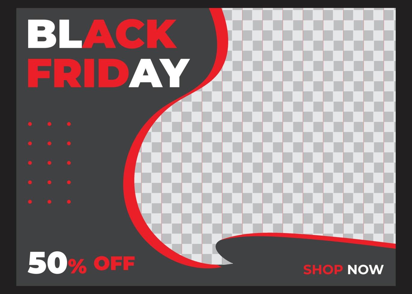 Black Gradient Flat Design Black Friday Horizontal Flyer vector