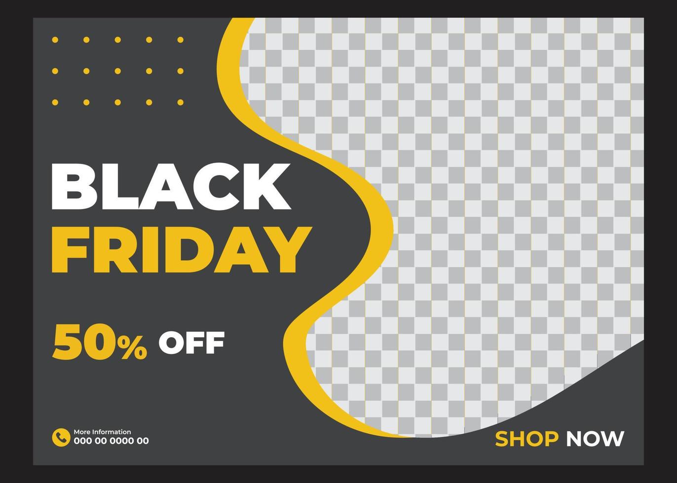 Black Gradient Flat Design Black Friday Horizontal Flyer vector