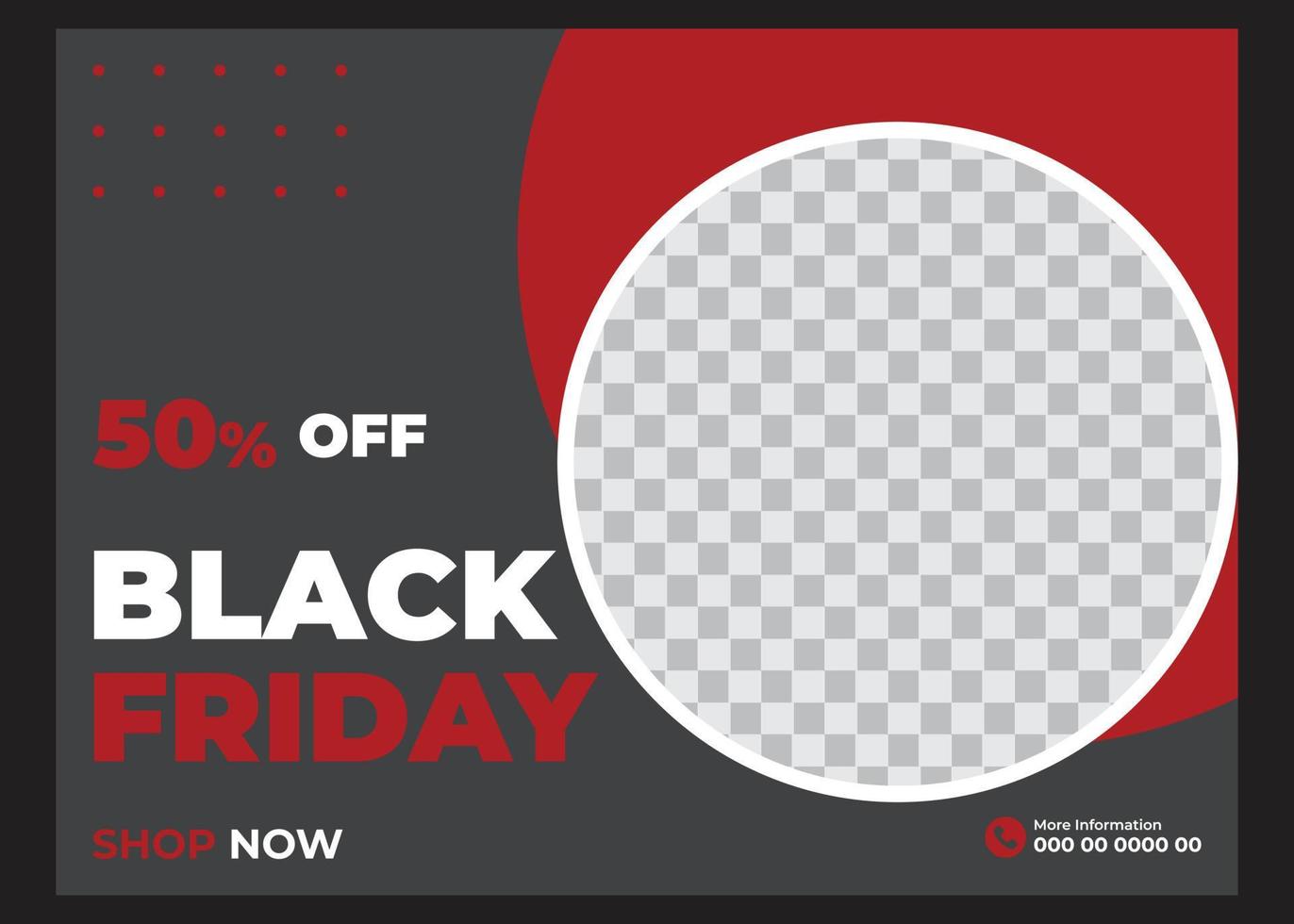 Black Gradient Flat Design Black Friday Horizontal Flyer vector