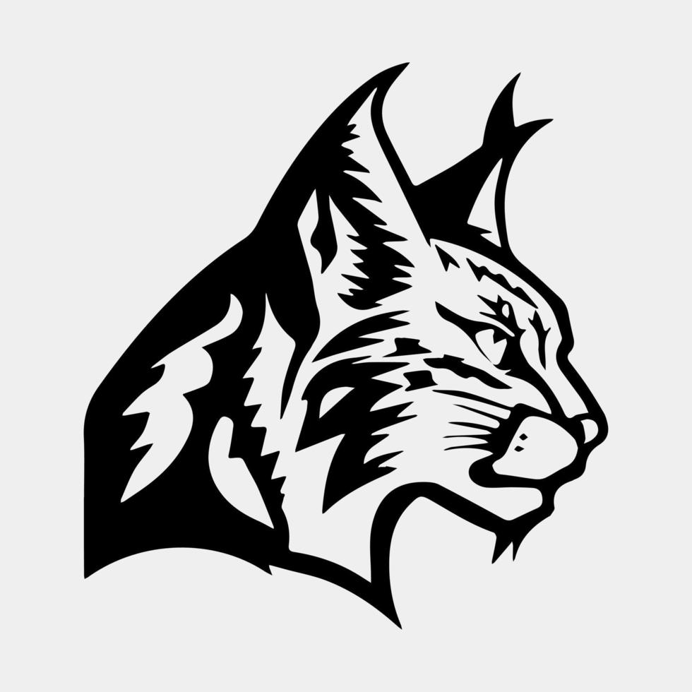 Wild Lynx Head vector logo design Silhouette