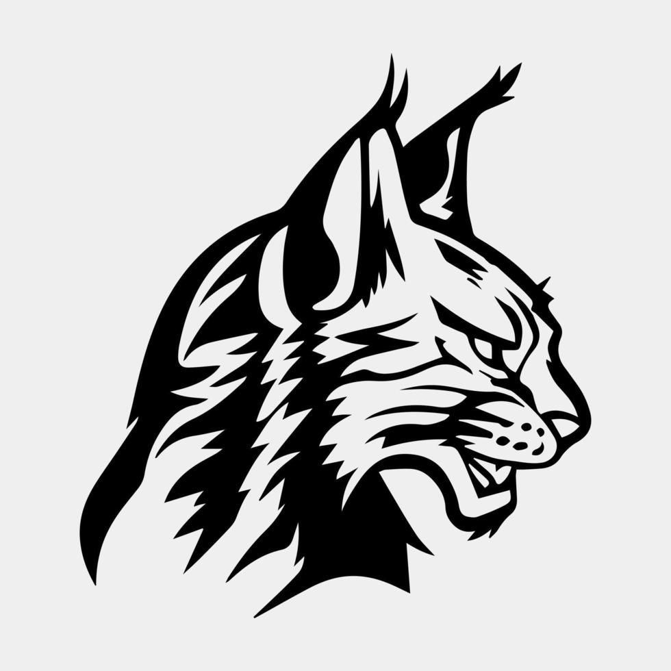 Wild Lynx Head vector logo design Silhouette