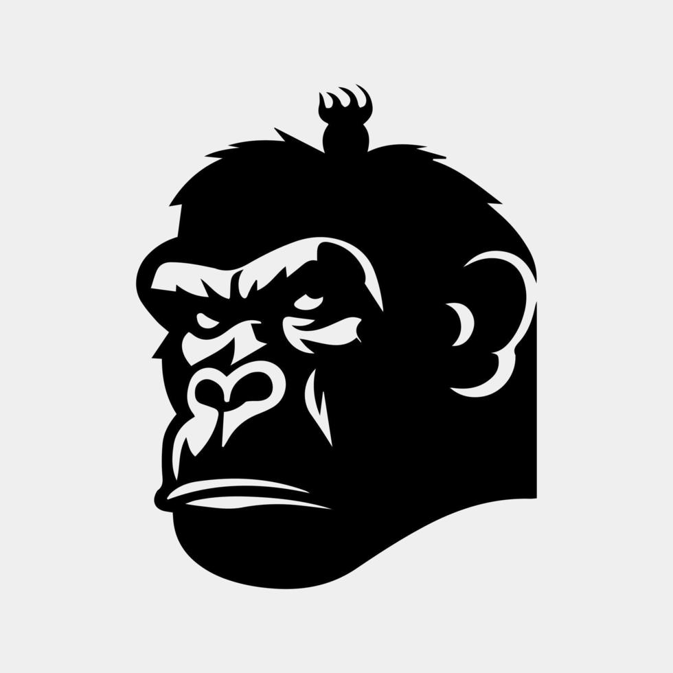 enojado gorila símbolo silueta vector diseño