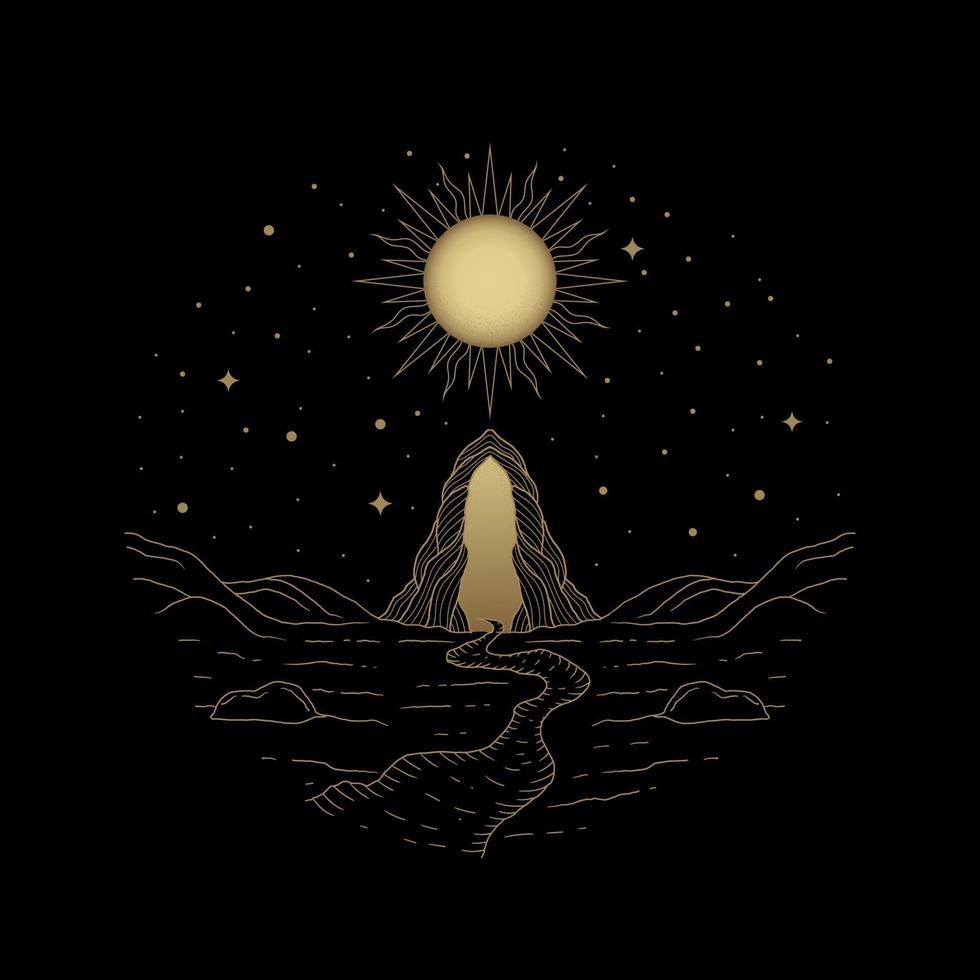 Gateway to a Brighter Realm A Mystic and Elegant Illustration vector