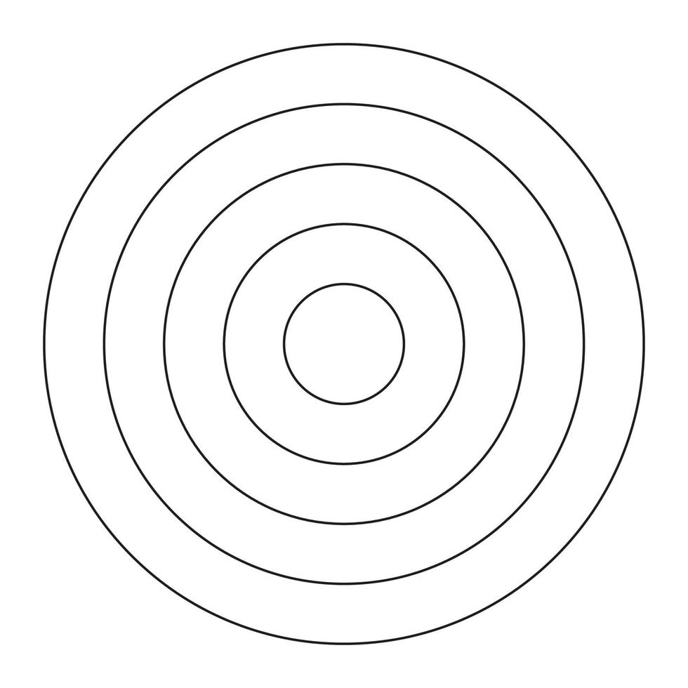 entrenamiento rueda. vida blanco. polar cuadrícula de 4 4 concéntrico círculos circulo diagrama dividido en segmentos polar grafico papel. rueda de vida o hábitos rastreador. vector