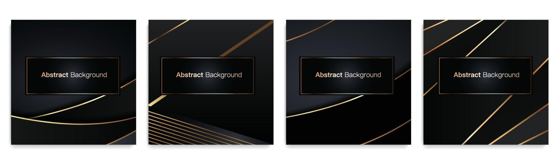 Abstract black luxury background vector Illustration set