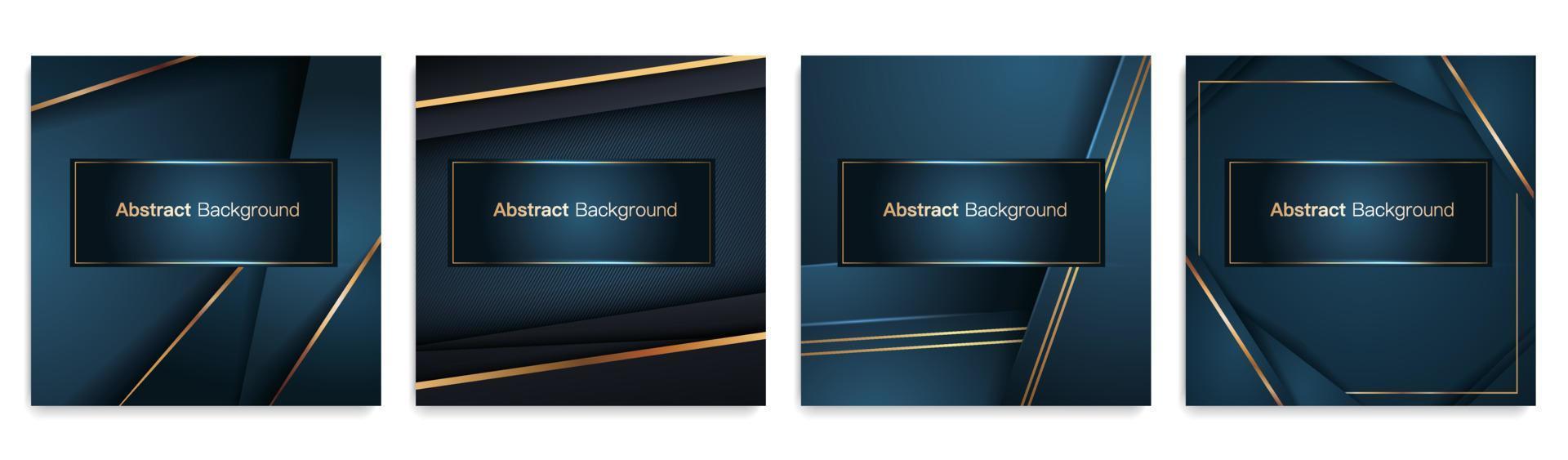 Abstract blue luxury background vector illustration set