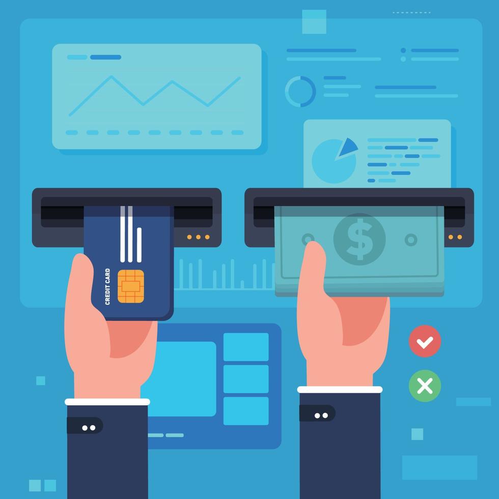 Businessman touching mobile phone.safety information.science and technology vector illustrious