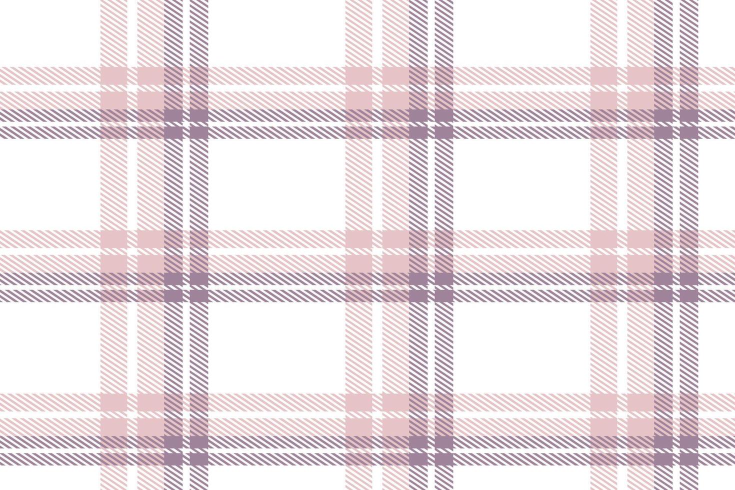 Purple Plaid Pattern Fabric Design Texture Is Woven in a Simple Twill, Two Over Two Under the Warp, Advancing One Thread at Each Pass. vector