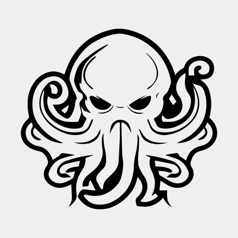 Octopus logo design idea. Isolated octopus on white background vector