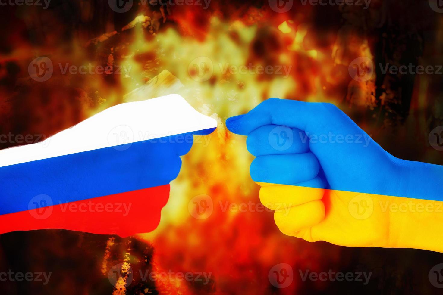 Russia and Ukraine conflict concept photo