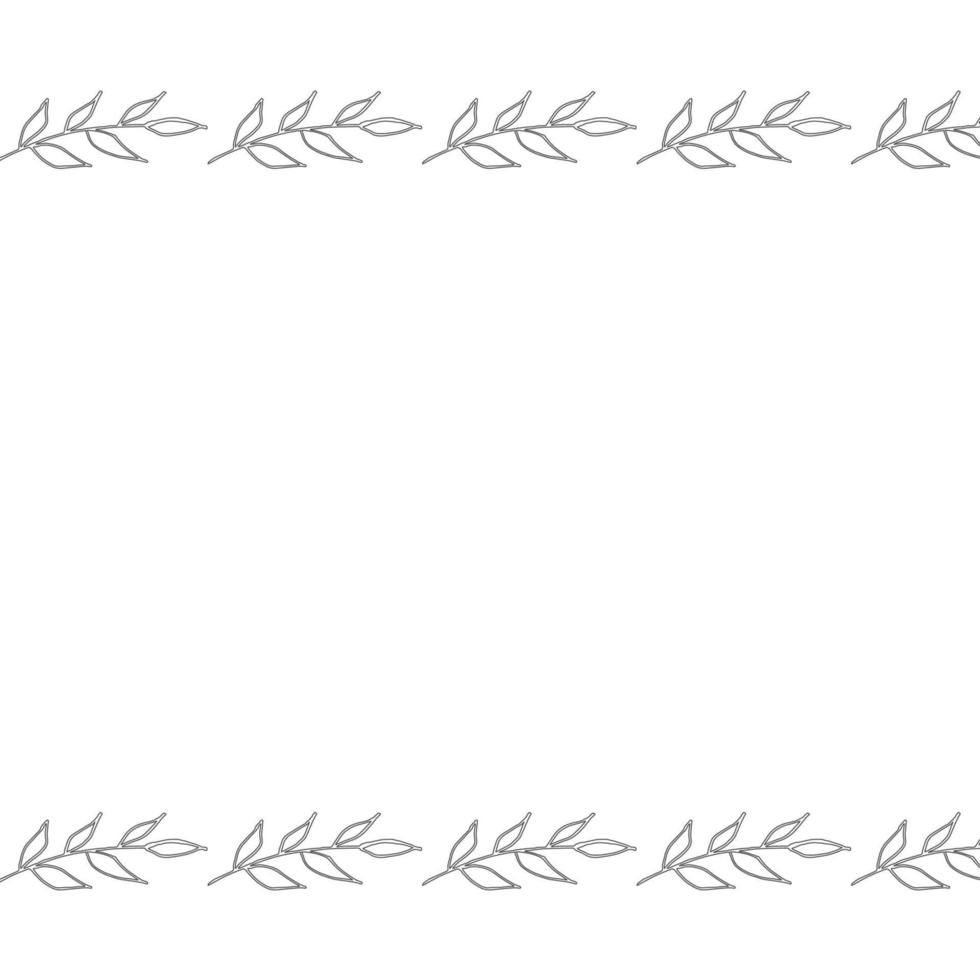 Template frame of spring flowers line art. vector