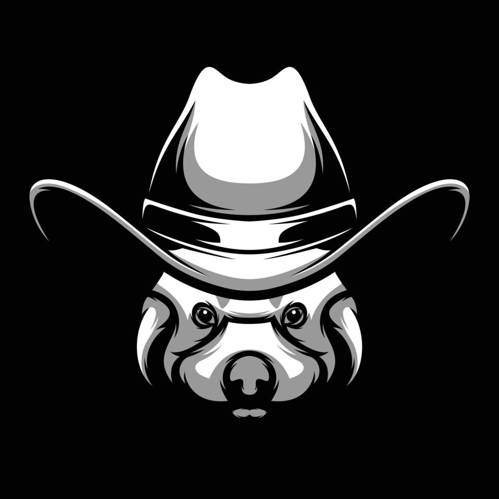 Red Panda Black and White Mascot Design vector