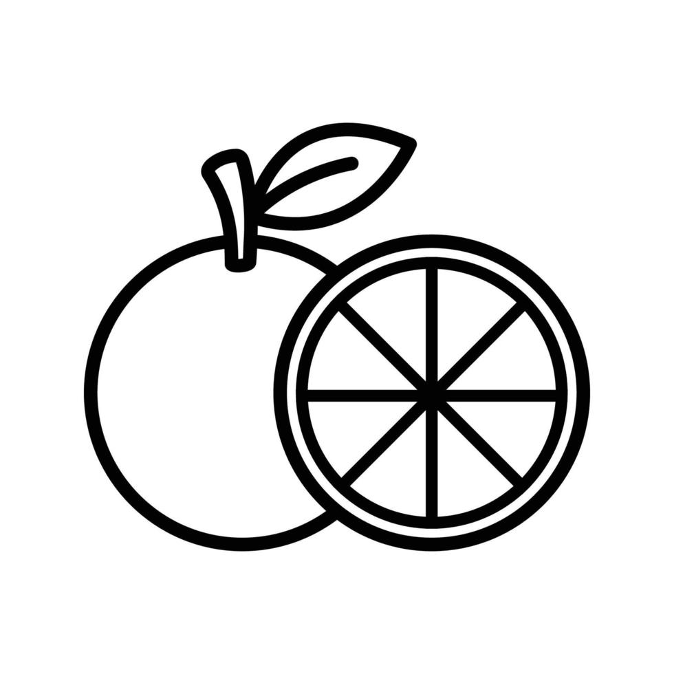 orange fruit icon vector minimalist design template