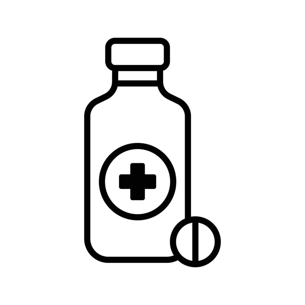 medicina botella icono vector diseño sencillo y limpiar