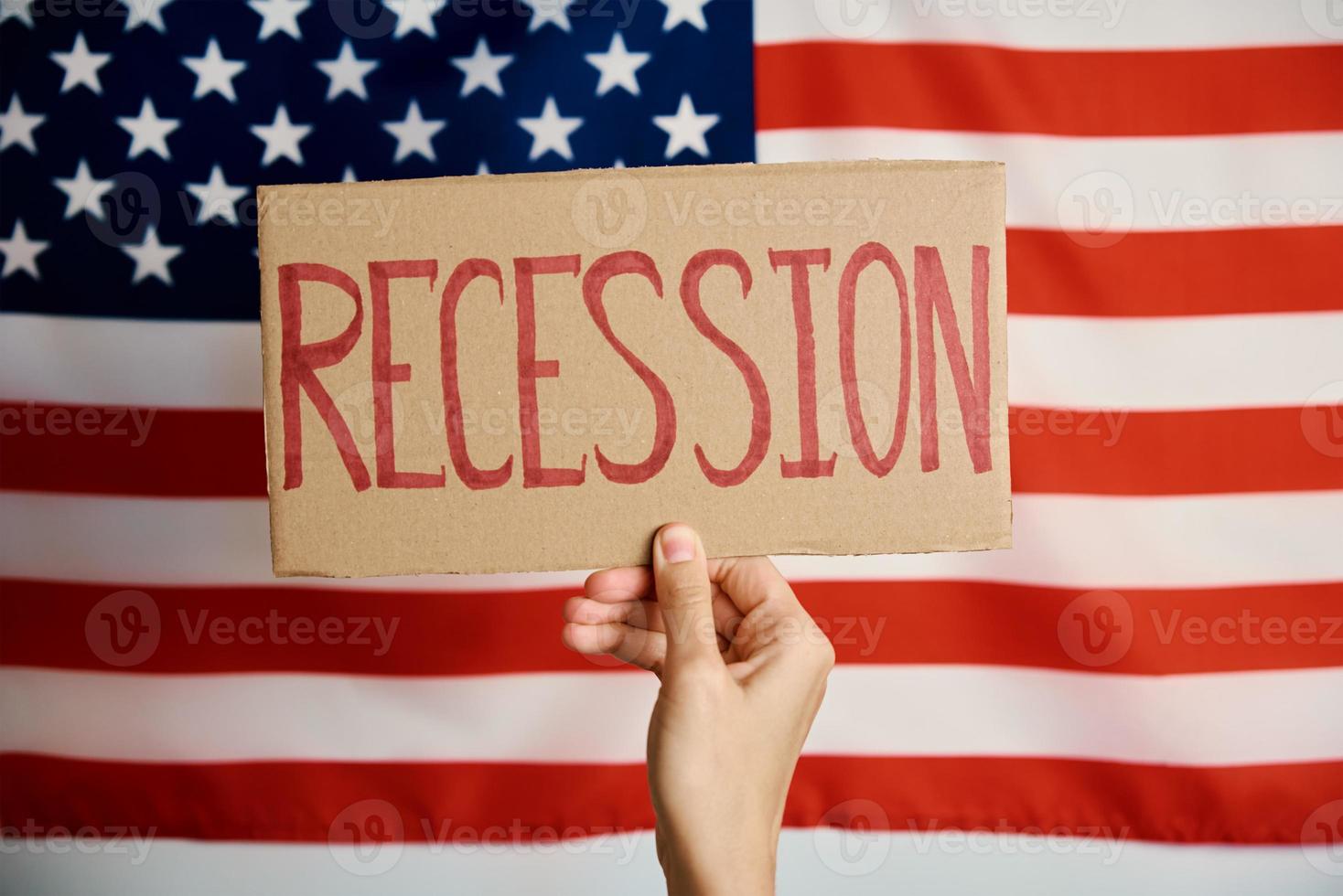 Recession in usa financial system and world economic crisis concept photo