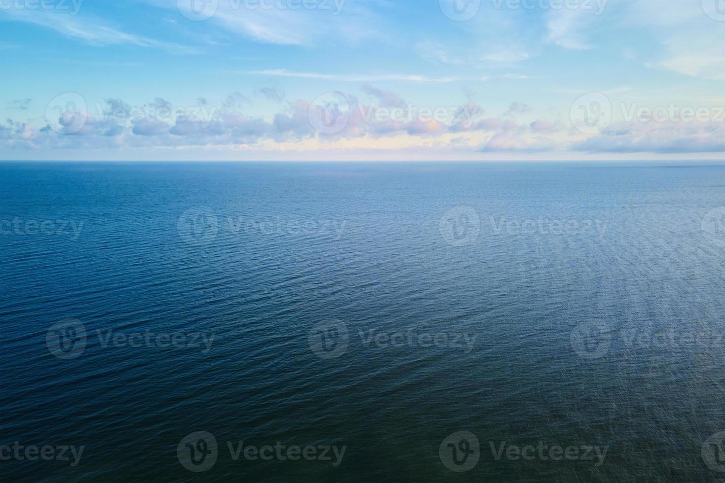 Top view of water surface of Baltic sea with calm waves photo