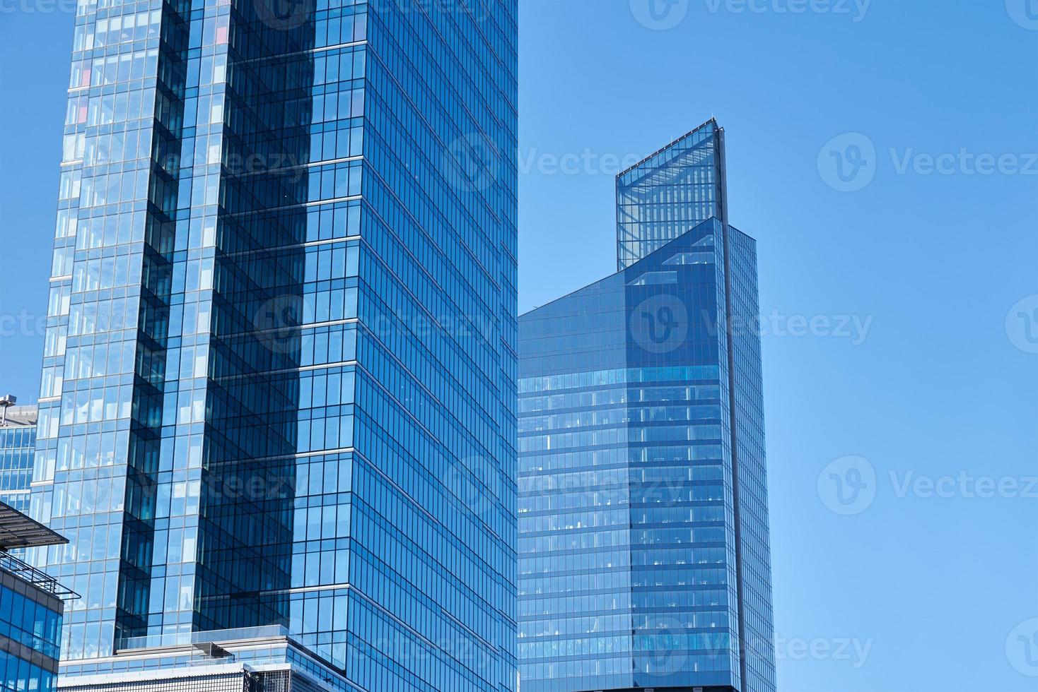 Downtown central district in warsaw, Office buildings at summer day photo