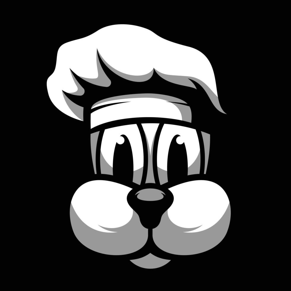 Dog Black and White Mascot Design vector