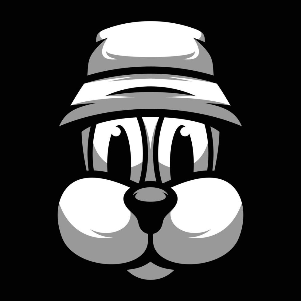 Dog Black and White Mascot Design vector
