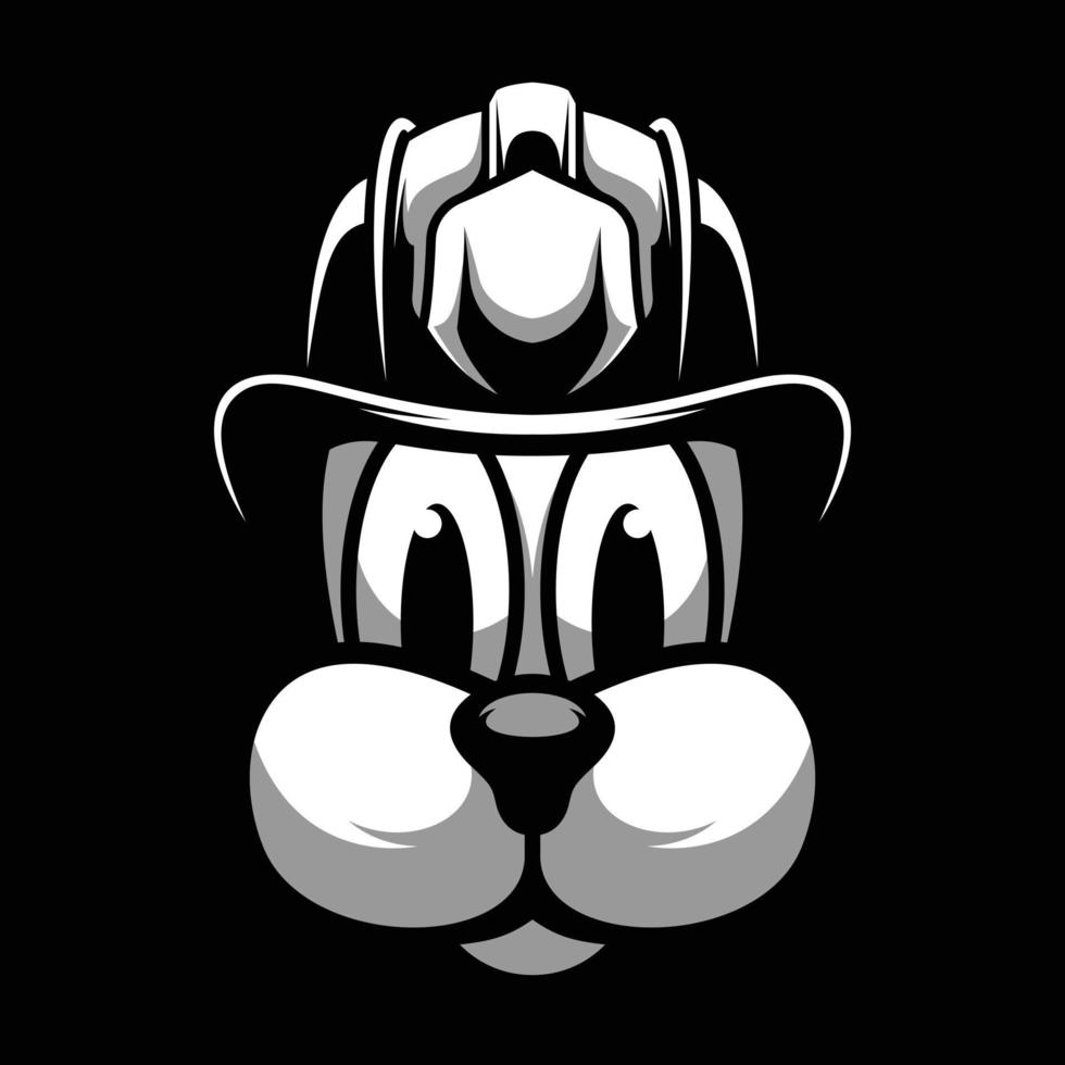 Dog Black and White Mascot Design vector