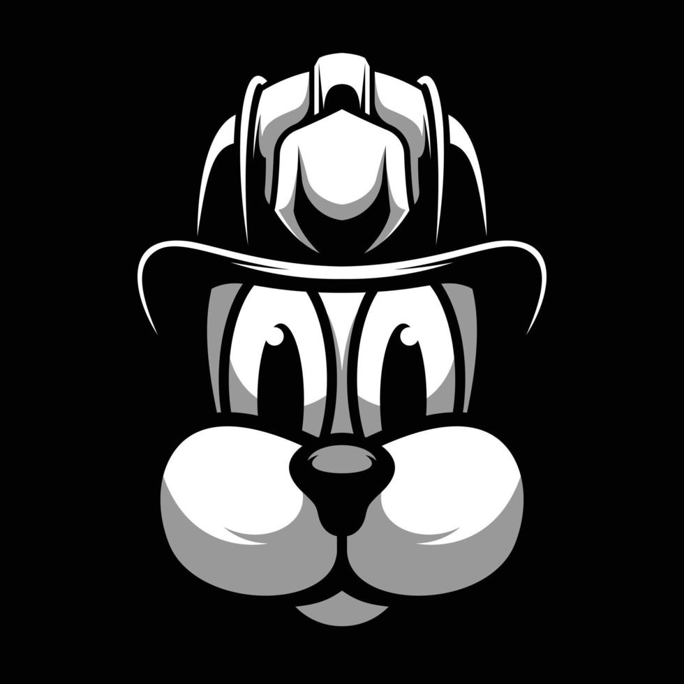 Dog Black and White Mascot Design vector