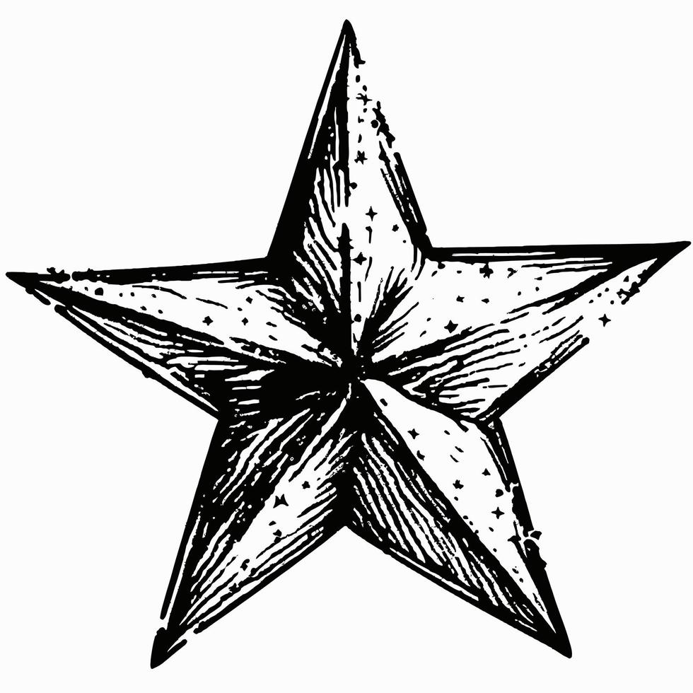 estrella mano dibujado estrella icono firmar - cepillo dibujo caligrafía estrella negro estrellas símbolo - estrella dibujos animados vector ilustración Pro vector