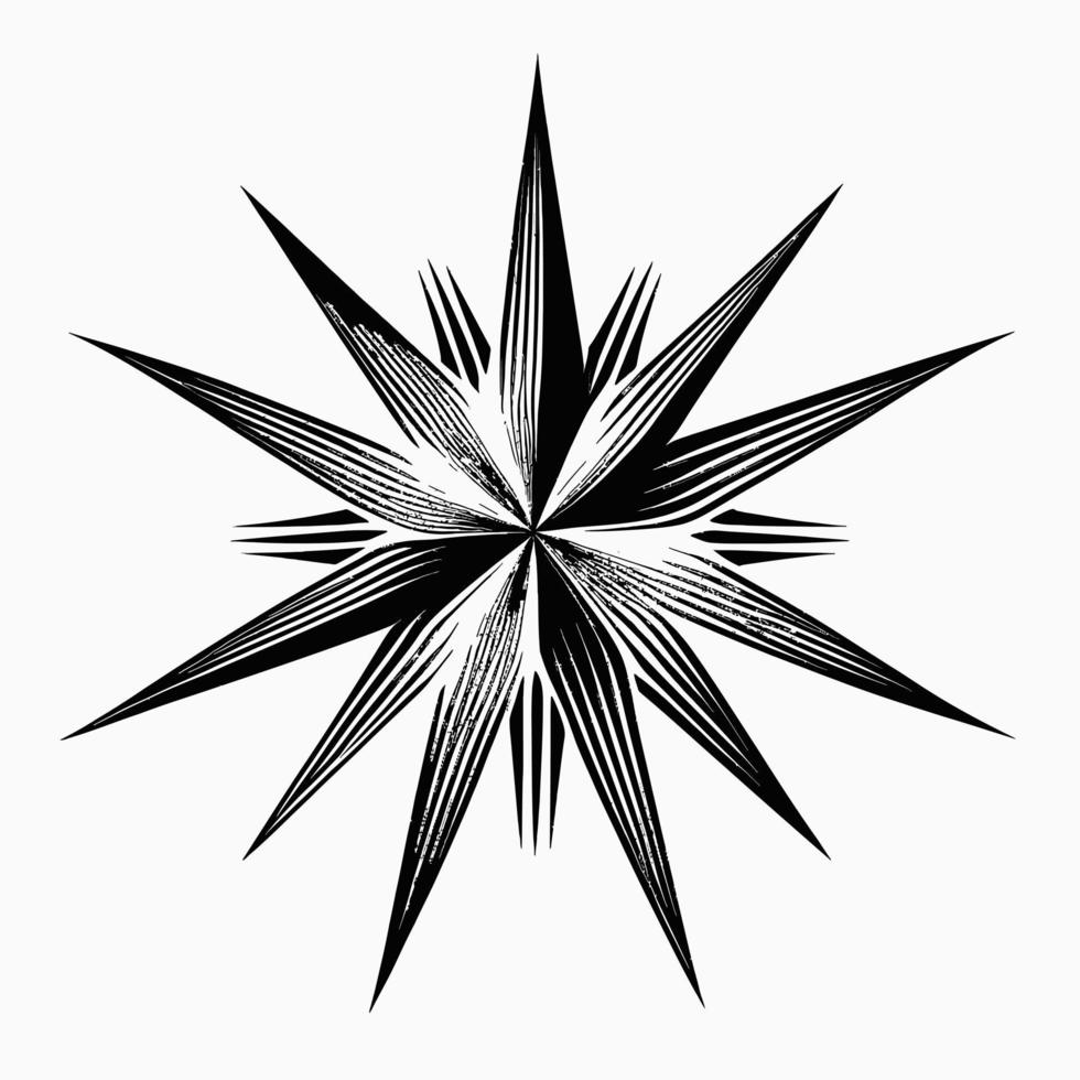 estrella mano dibujado estrella icono firmar - cepillo dibujo caligrafía estrella negro estrellas símbolo - estrella dibujos animados vector ilustración Pro vector