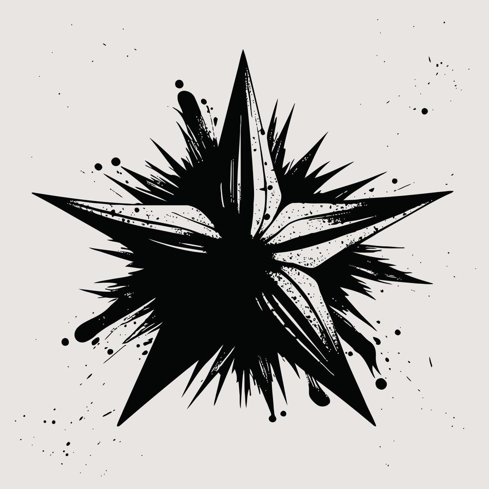 estrella mano dibujado estrella icono firmar - cepillo dibujo caligrafía estrella negro estrellas símbolo - estrella dibujos animados vector ilustración Pro vector