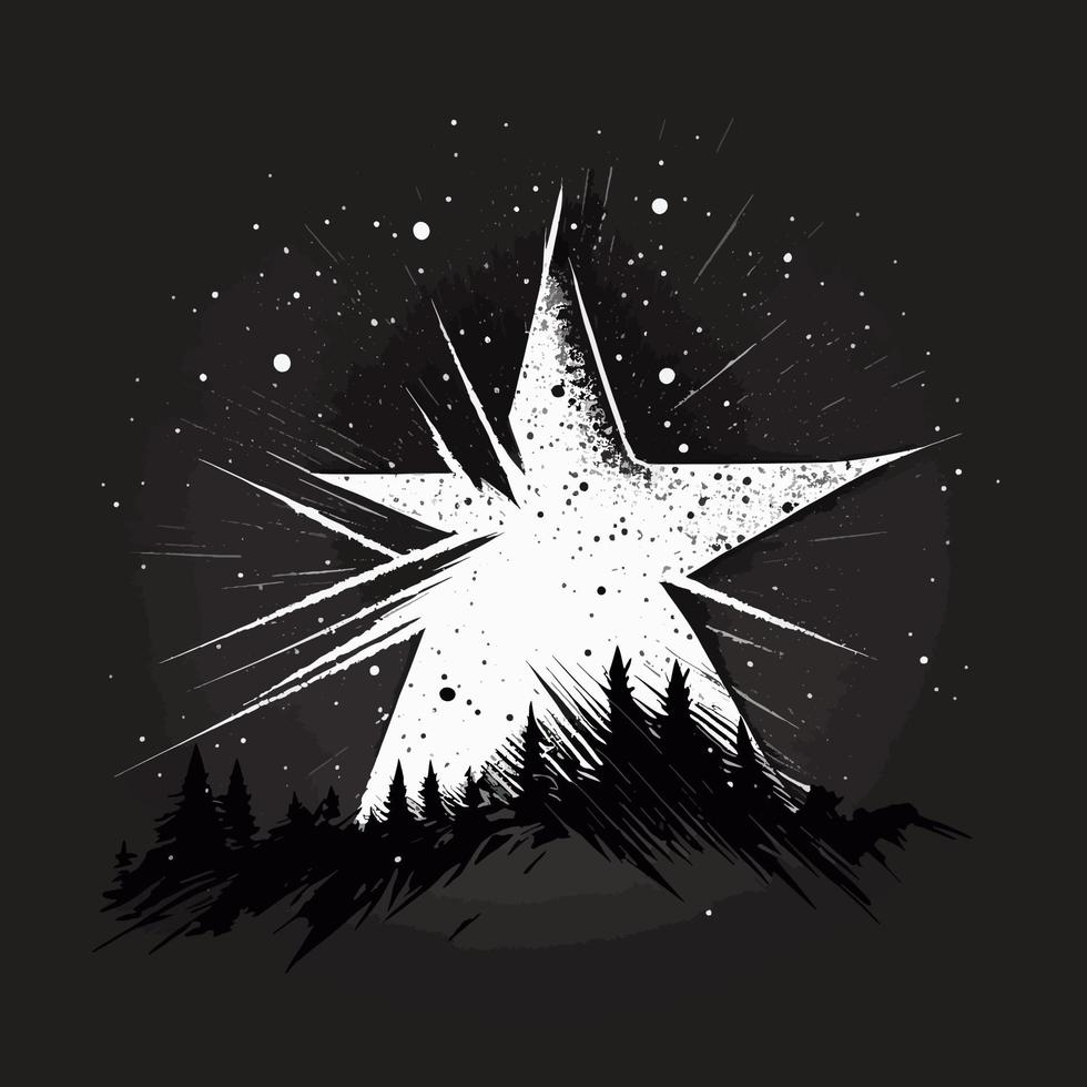 estrella mano dibujado estrella icono firmar - cepillo dibujo caligrafía estrella negro estrellas símbolo - estrella dibujos animados vector ilustración Pro vector