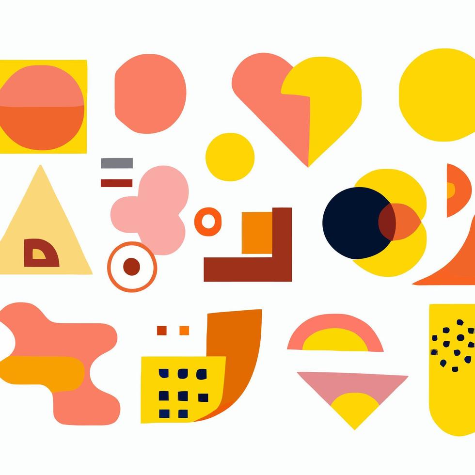 Abstract geometric shapes set. Abstract blotch shape.  Pastel color doodle bundle for fashion design, summer season or natural concept. Liquid shape elements. Set of modern graphic elements vector