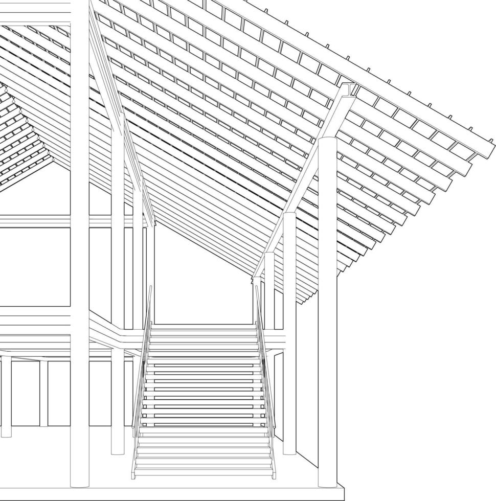 3d ilustración de edificio estructura vector